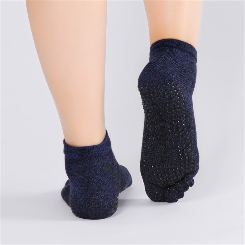 Anti-Slip Grip Men's Yoga Toe Socks 2 Pairs Set