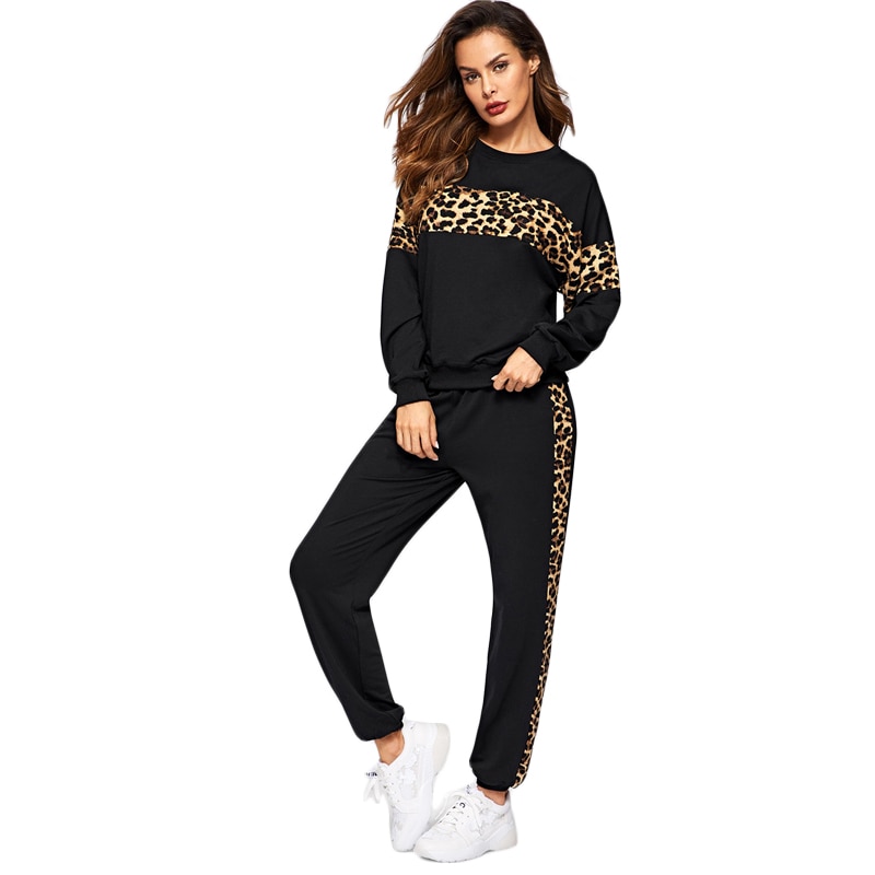 Women's Leopard Printed Sportswear Set 2 pcs
