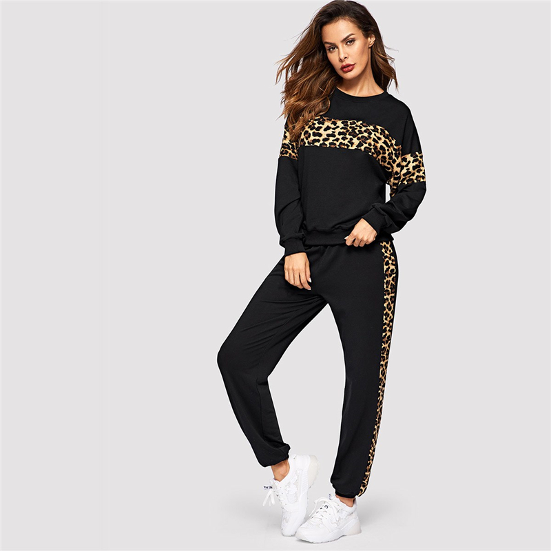 Women's Leopard Printed Sportswear Set 2 pcs