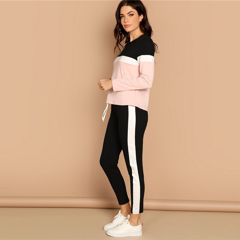 Women's Multicolor Sport Style Two Piece Set