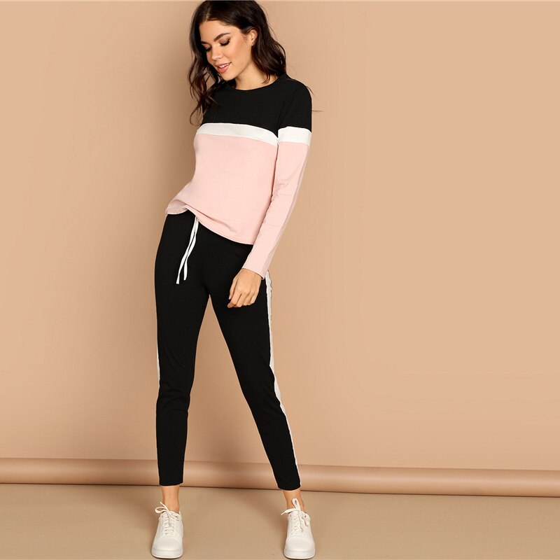 Women's Multicolor Sport Style Two Piece Set