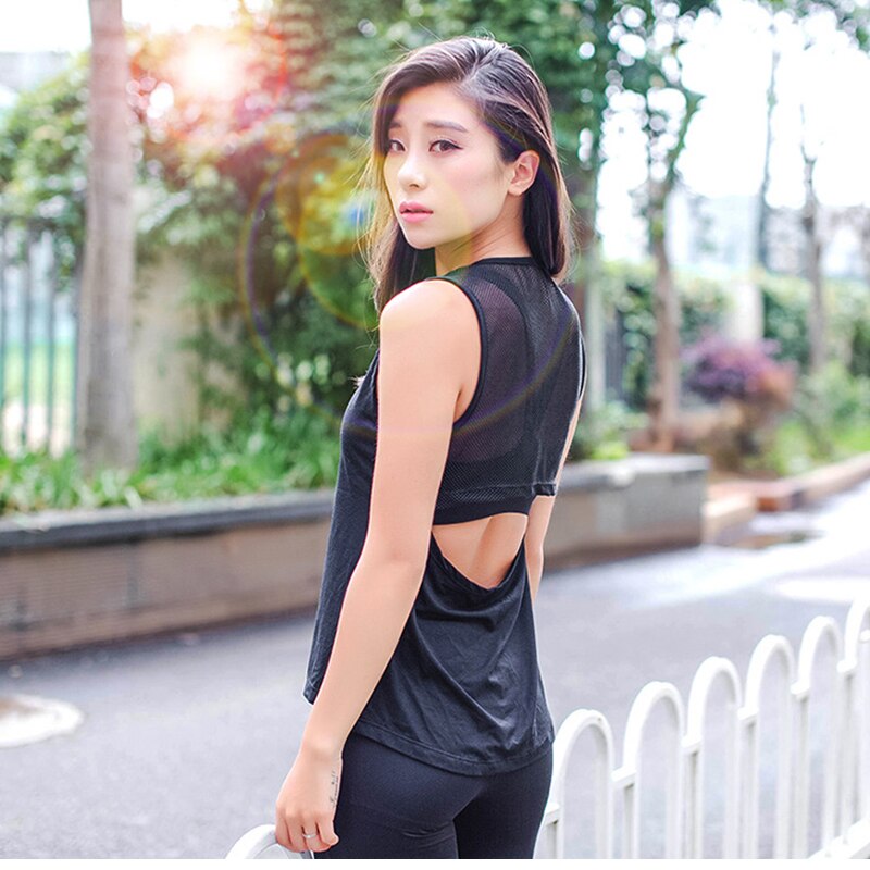 Breathable Mesh Back Sports Women's Tank Top