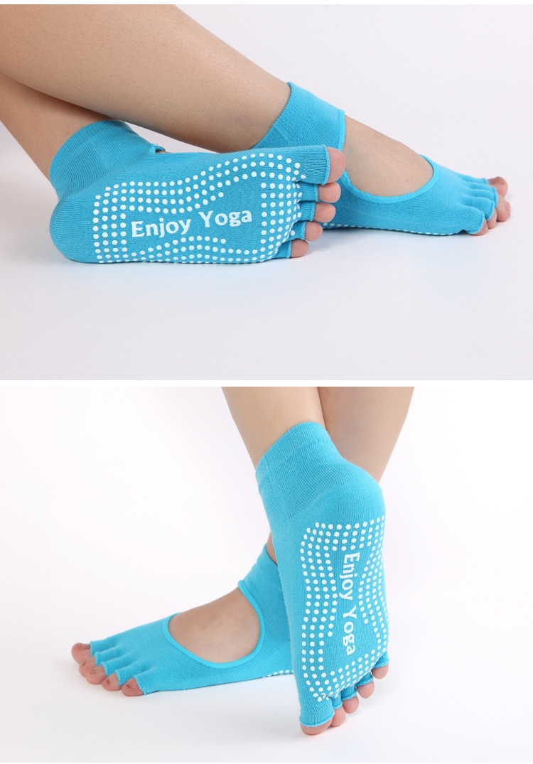 Anti-Slip Grip Half Toe Women's Yoga Socks