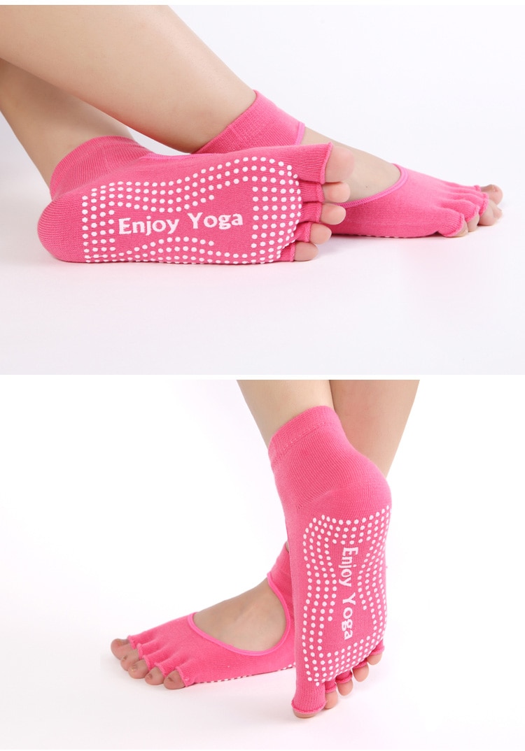 Anti-Slip Grip Half Toe Women's Yoga Socks