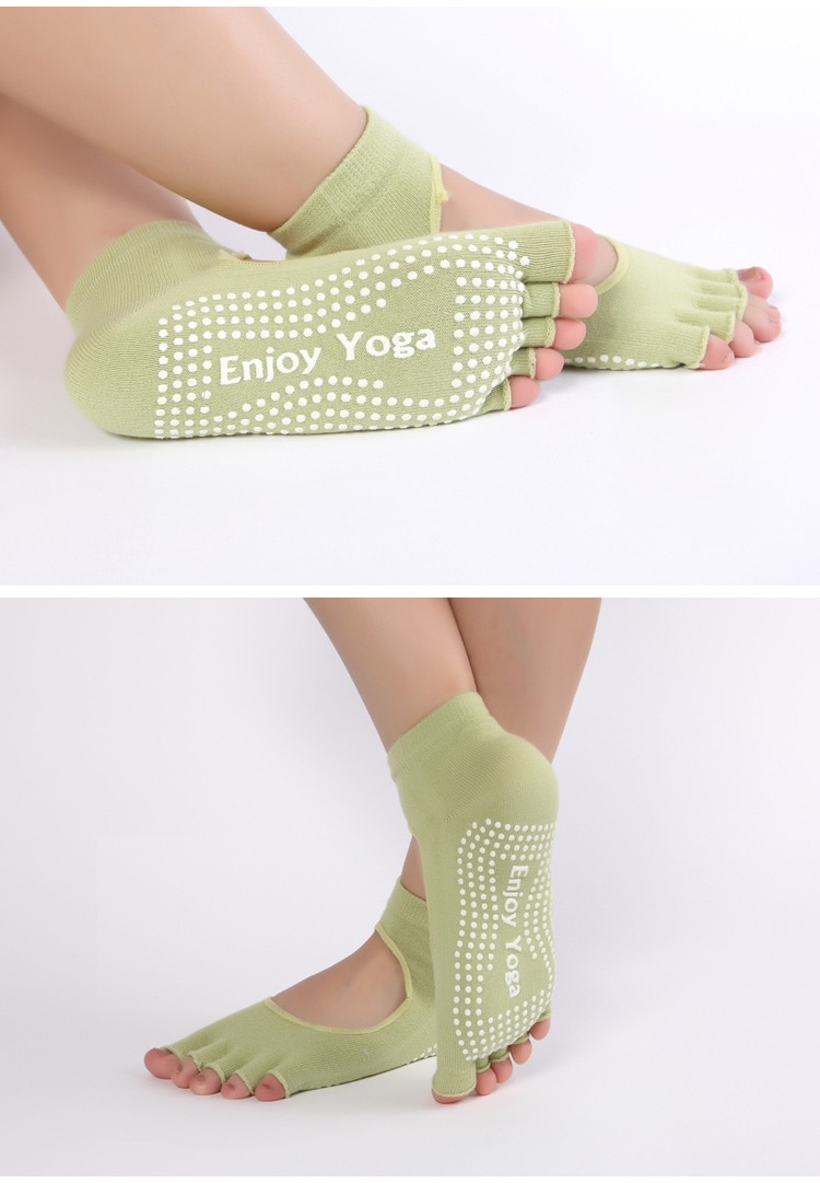 Anti-Slip Grip Half Toe Women's Yoga Socks