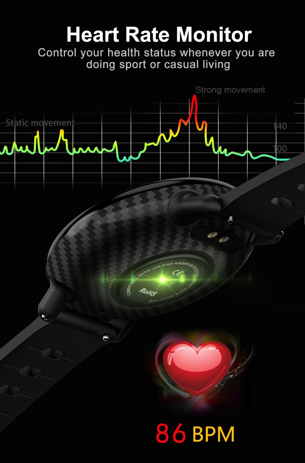 Waterproof IPS Screen Multifunctional Fitness Watch