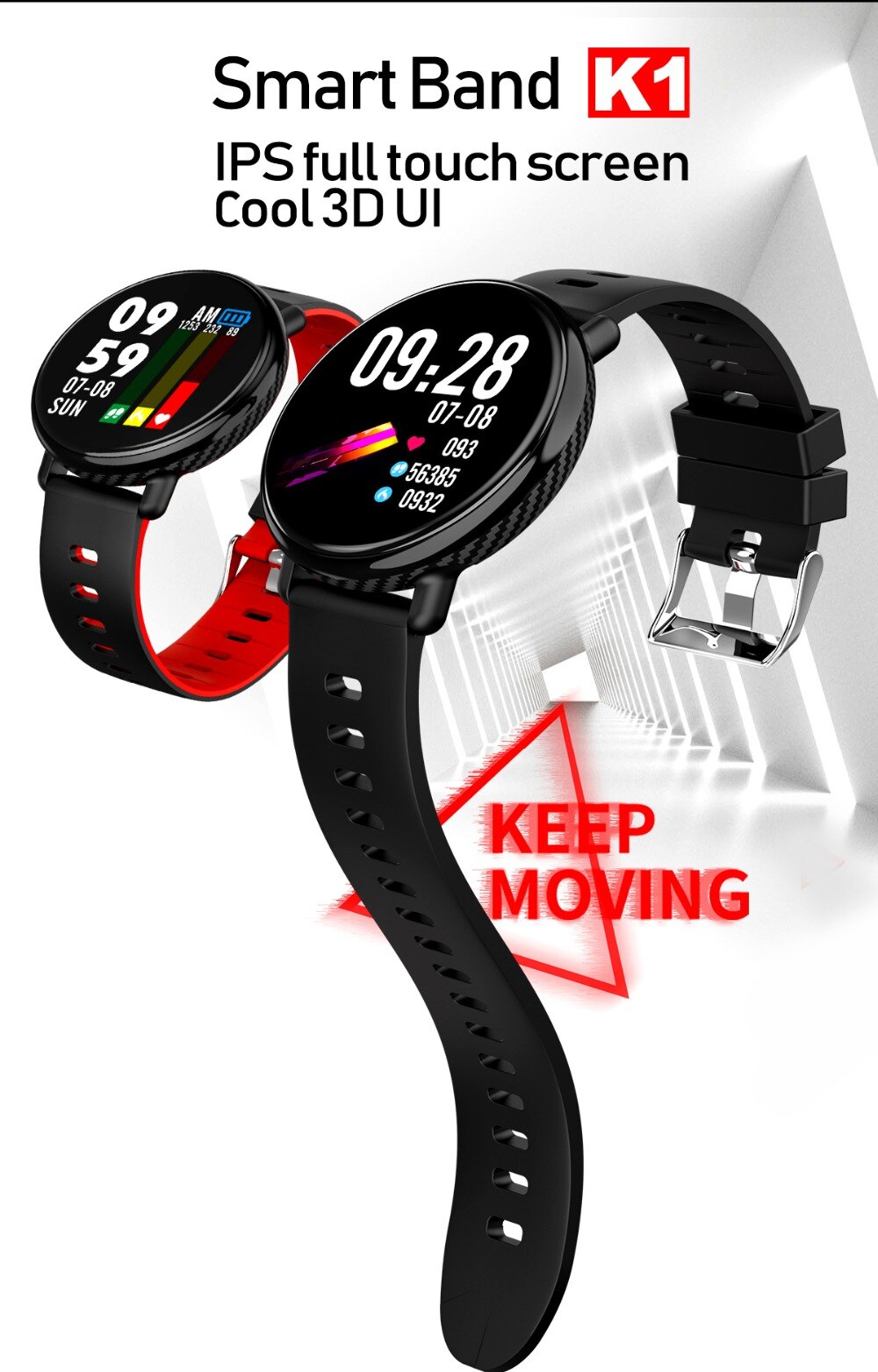 Waterproof IPS Screen Multifunctional Fitness Watch