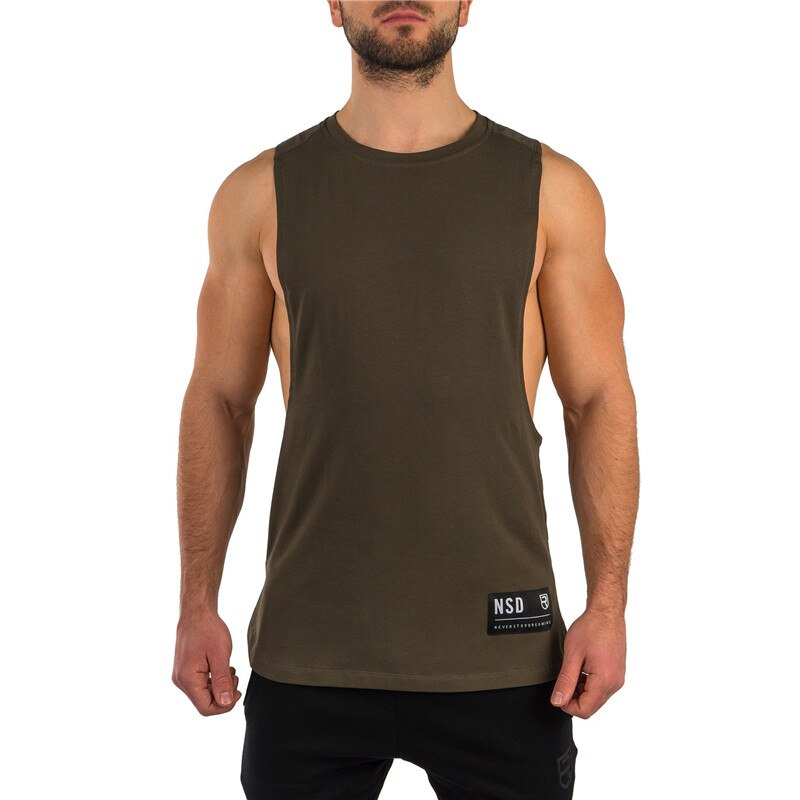 Deep Cut Cotton Sports Men's Tank Top