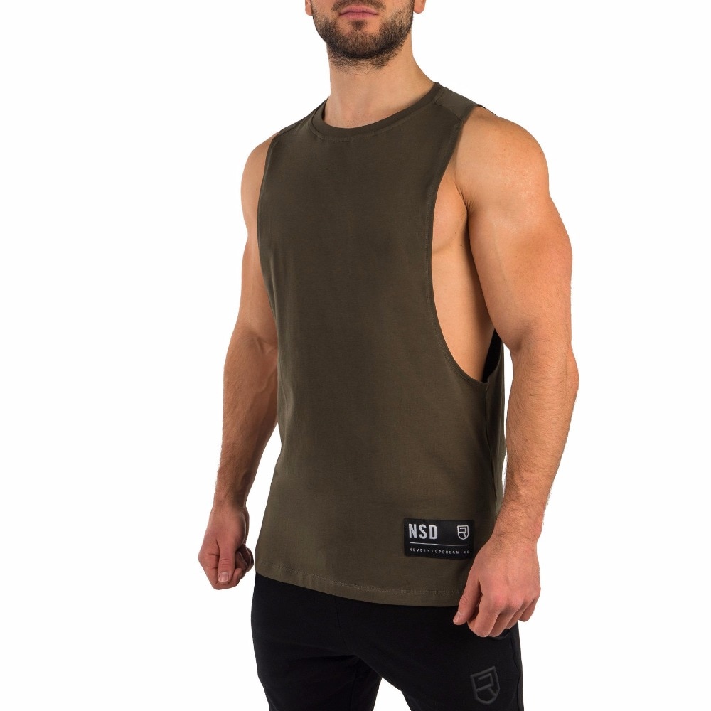 Deep Cut Cotton Sports Men’s Tank Top