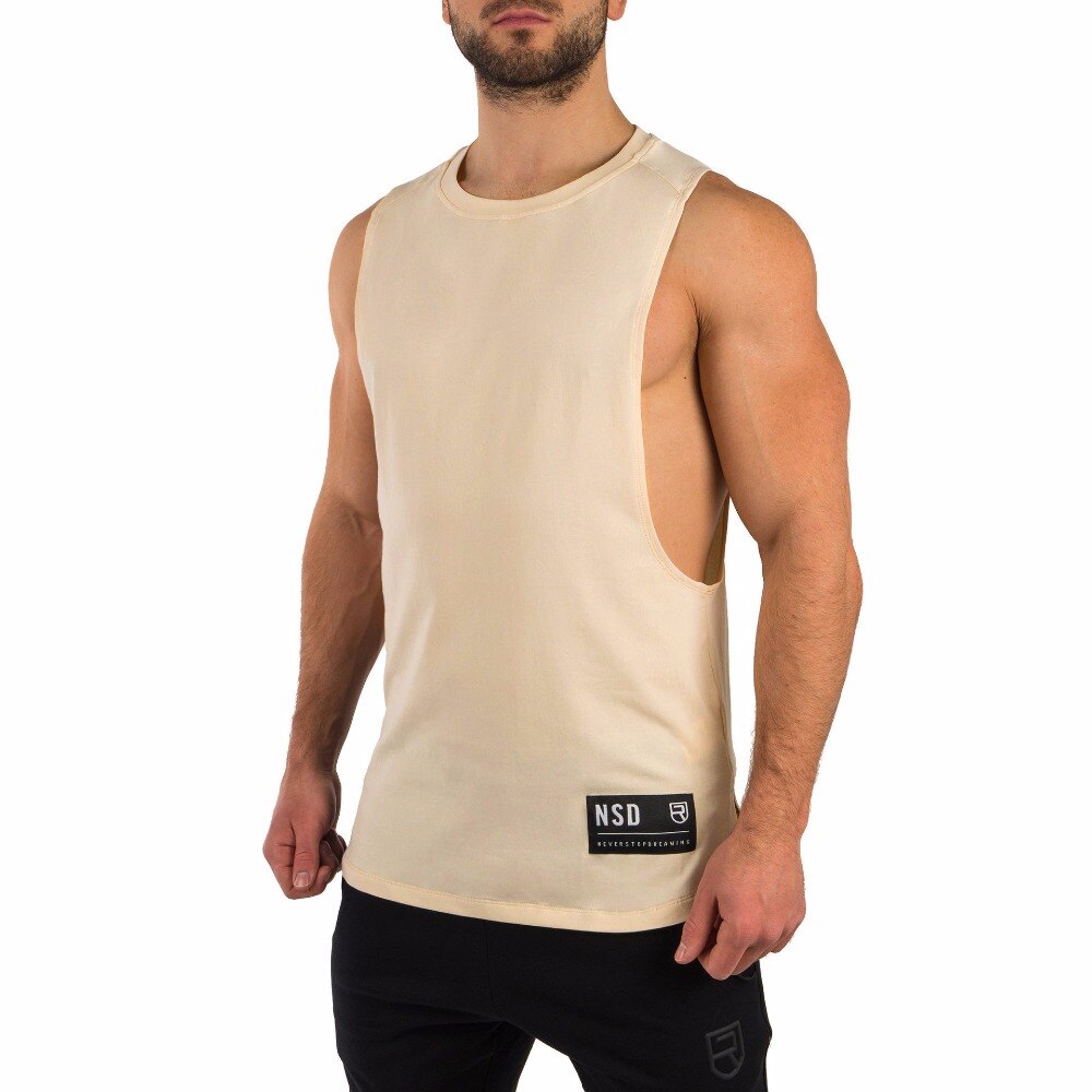Deep Cut Cotton Sports Men's Tank Top