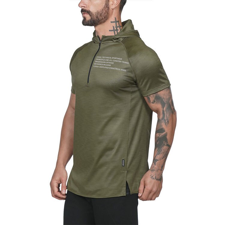 Short Sleeved Gym Workout Hoodie for Men