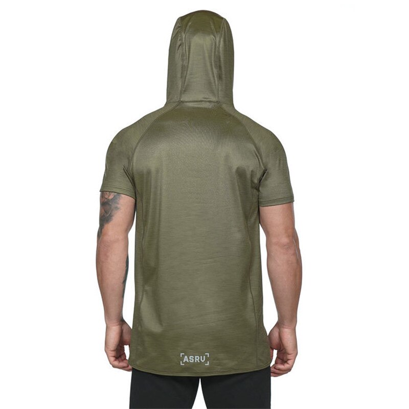 Short Sleeved Gym Workout Hoodie for Men