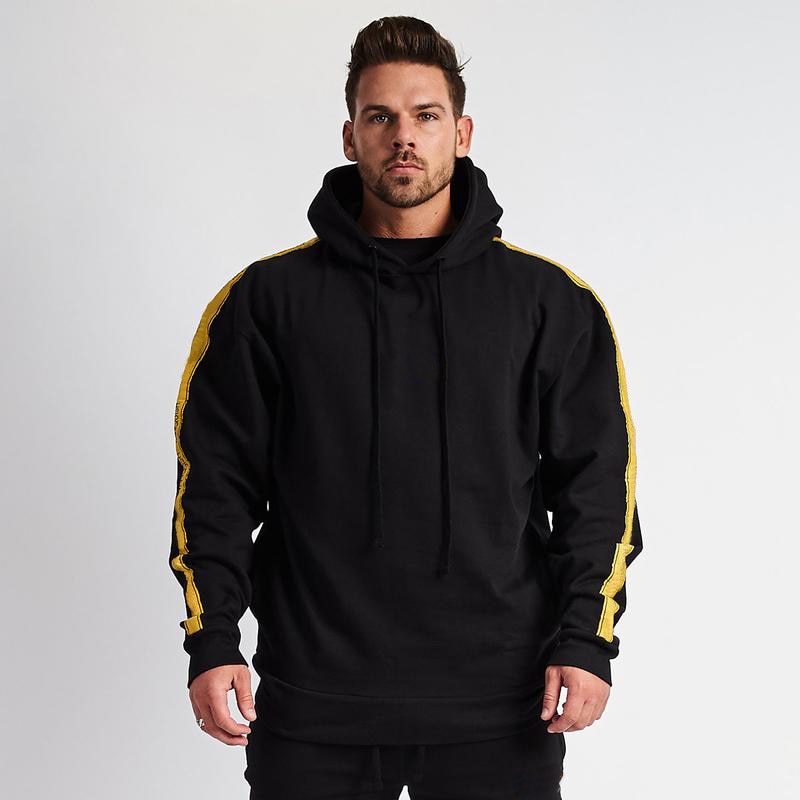 Men's Fitness Striped Hoodie