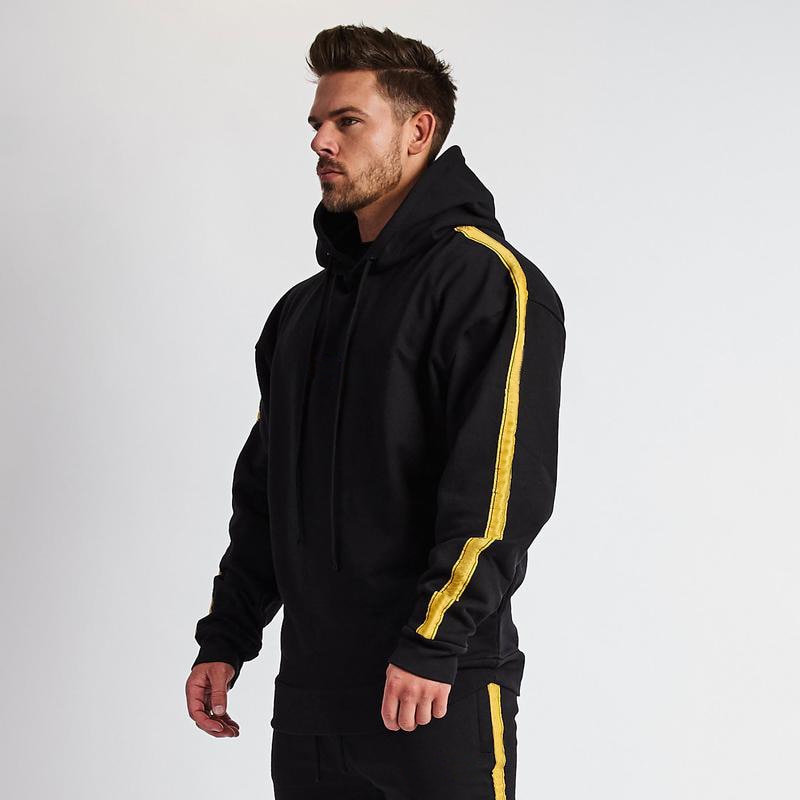 Men's Fitness Striped Hoodie