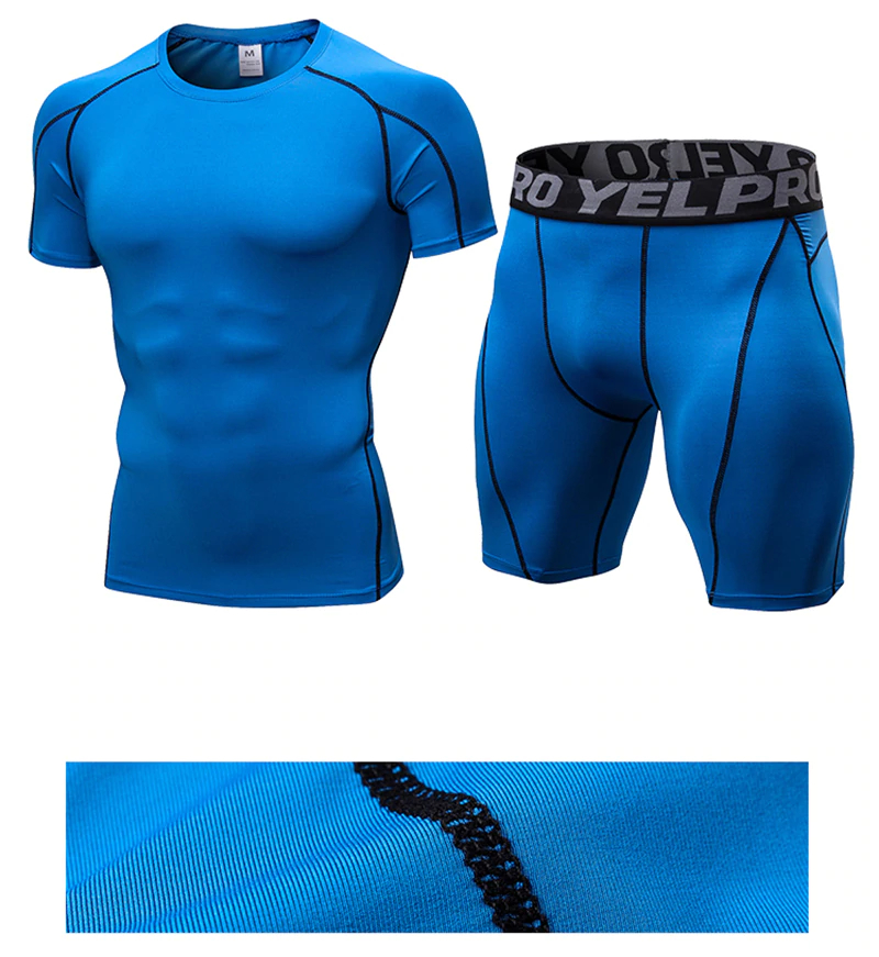 Men's Gym Elastic T-Shirt and Shorts Set