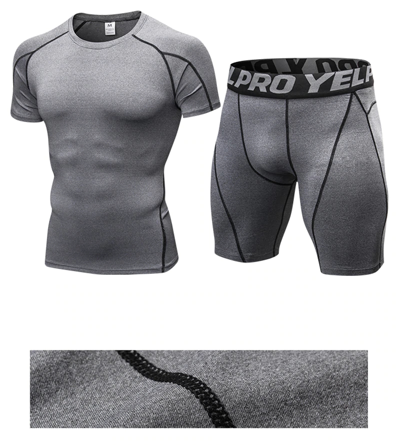 Men's Gym Elastic T-Shirt and Shorts Set