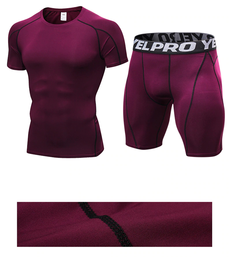 Men's Gym Elastic T-Shirt and Shorts Set