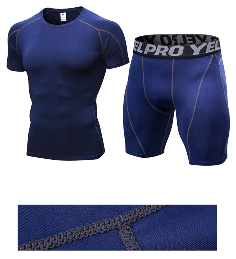 Men's Gym Elastic T-Shirt and Shorts Set