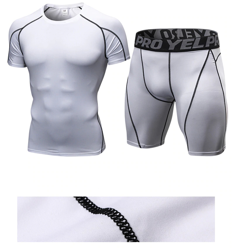 Men's Gym Elastic T-Shirt and Shorts Set