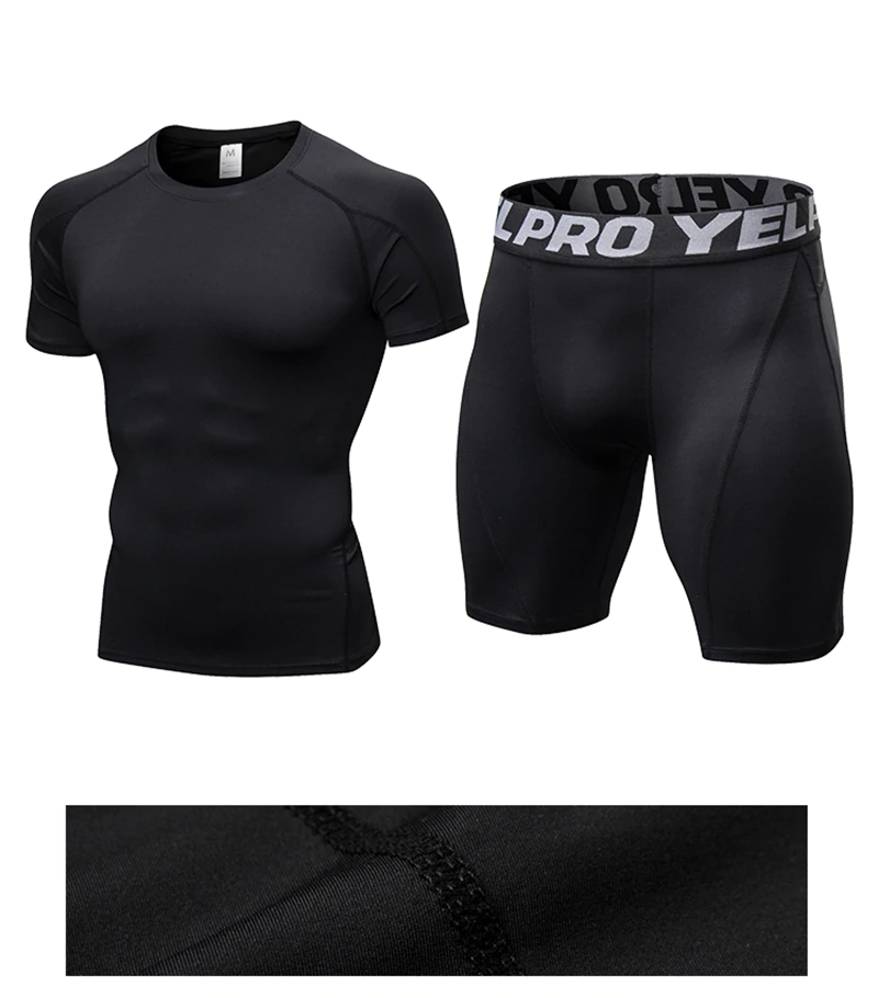 Men's Gym Elastic T-Shirt and Shorts Set