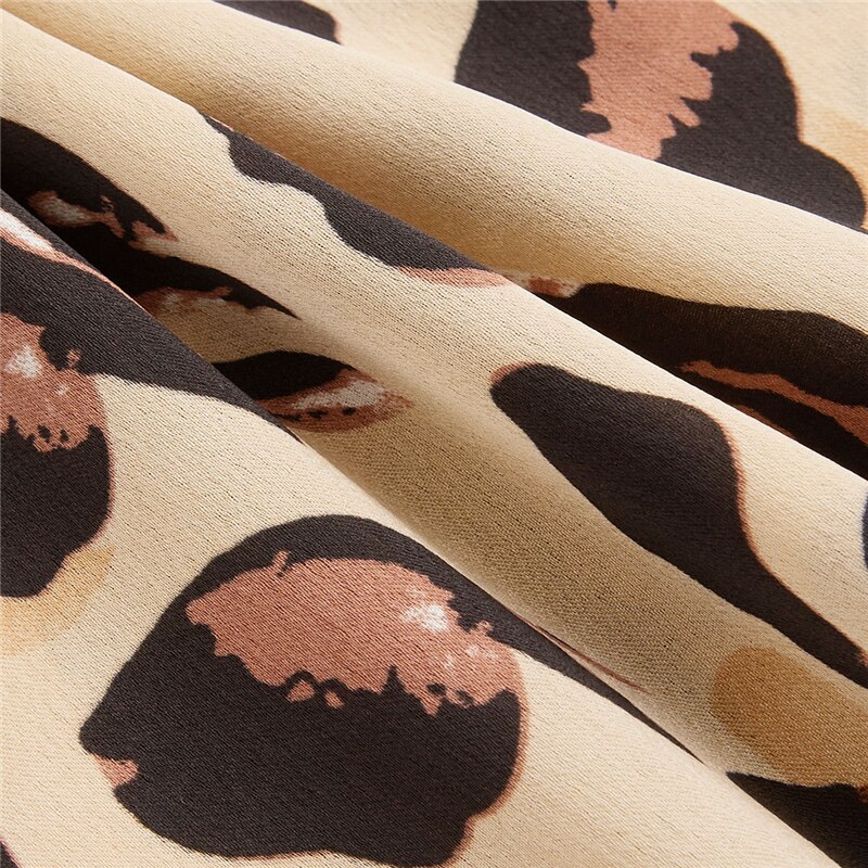 Women's Leopard Print Wrap Design Dress