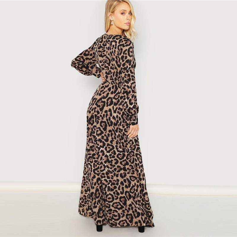 Women's Leopard Print Sexy Style Maxi Dresses
