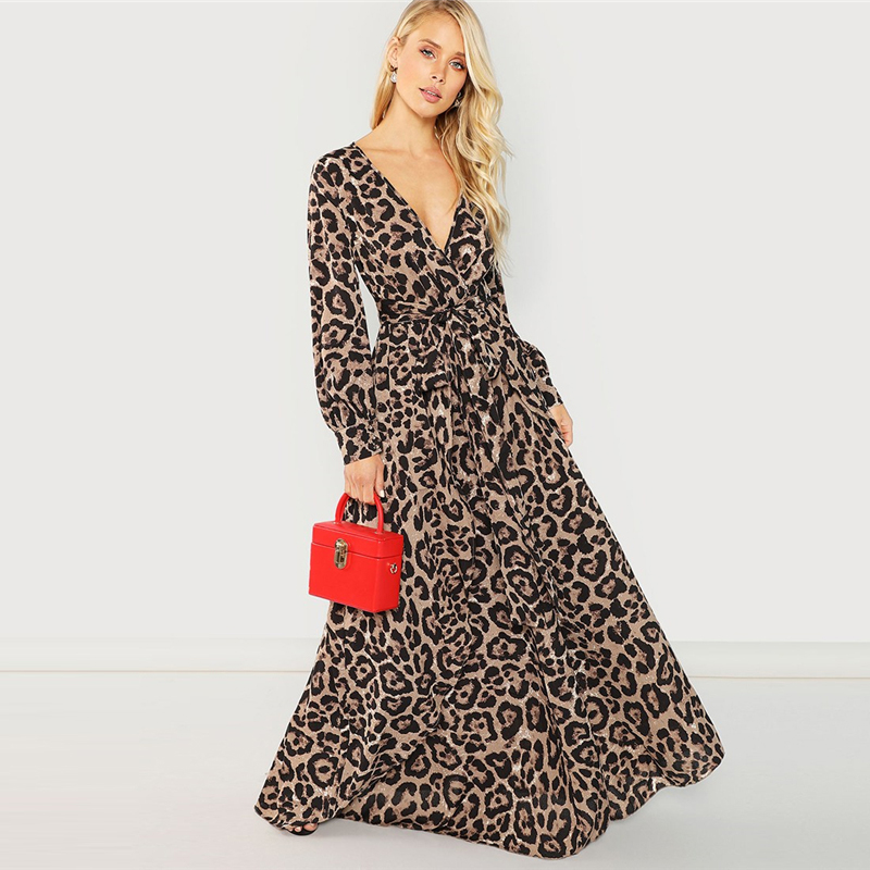 Women's Leopard Print Sexy Style Maxi Dresses