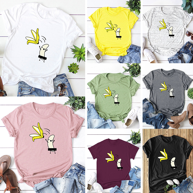 Women's Funny Banana Printed T-Shirt
